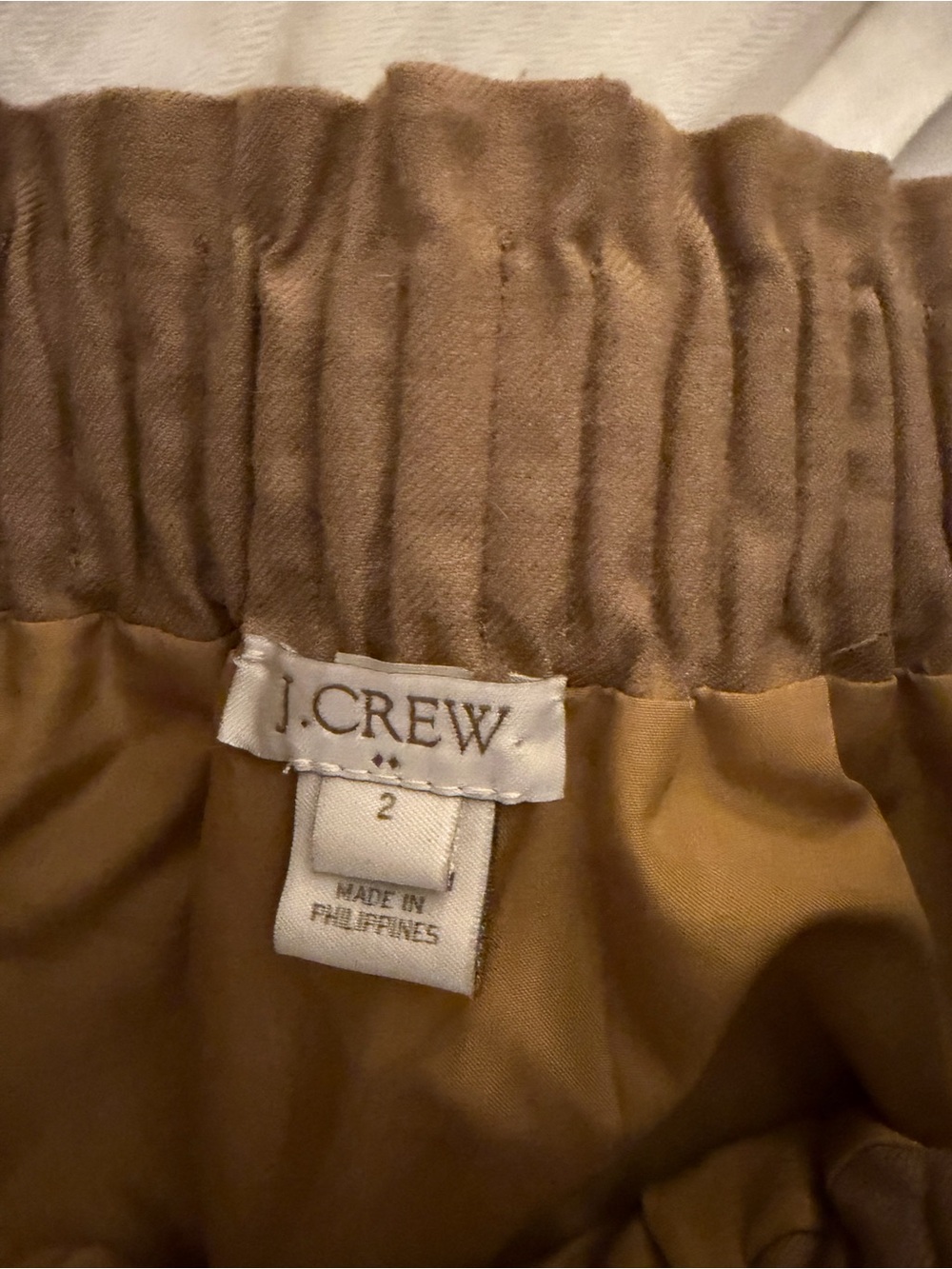 J. Crew Two-Tone Tan Brown Elastic Waist Skirt